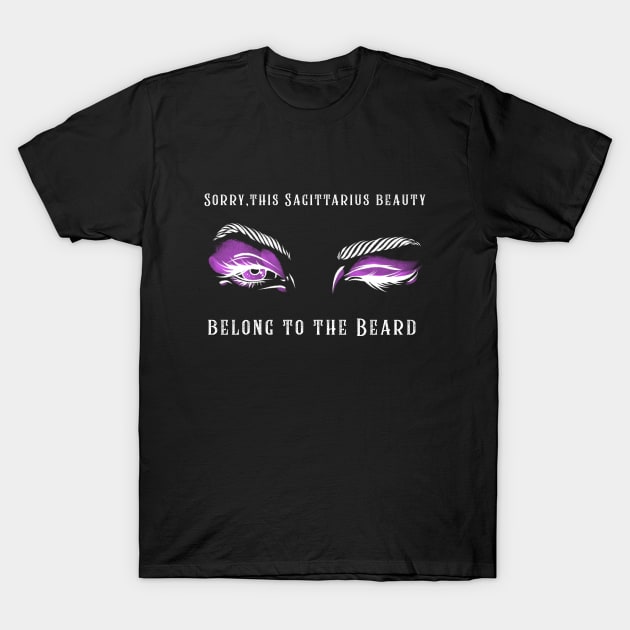 Sagittarius Beauty and the Beard T-Shirt by Ink by Evanliy